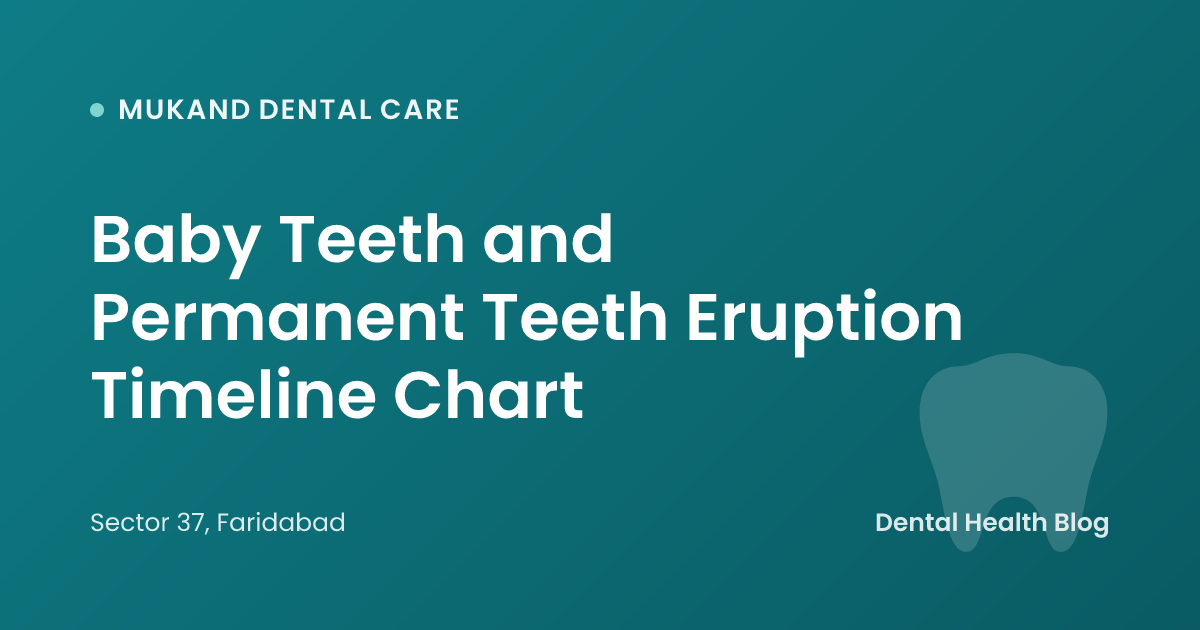 Baby Teeth and Permanent Teeth Eruption Timeline Chart